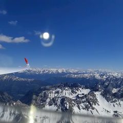 Flugwegposition um 14:24:35: Aufgenommen in der Nähe von Gemeinde Gramais, Gramais, Österreich in 3065 Meter